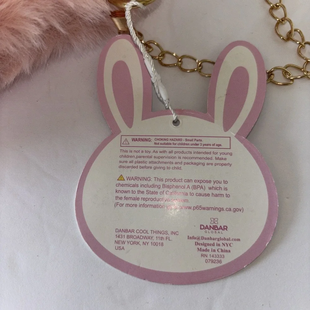Danbar Global Plush Bunny Rabbit Child's Purse Chain Strap Bag NWT